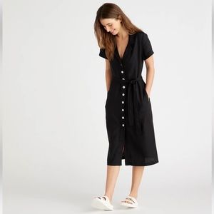 Quince 100% European Linen Button Front Dress